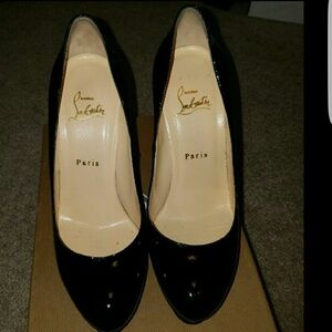 Christian Louboutin Black Patent Pointed Toe Pumps